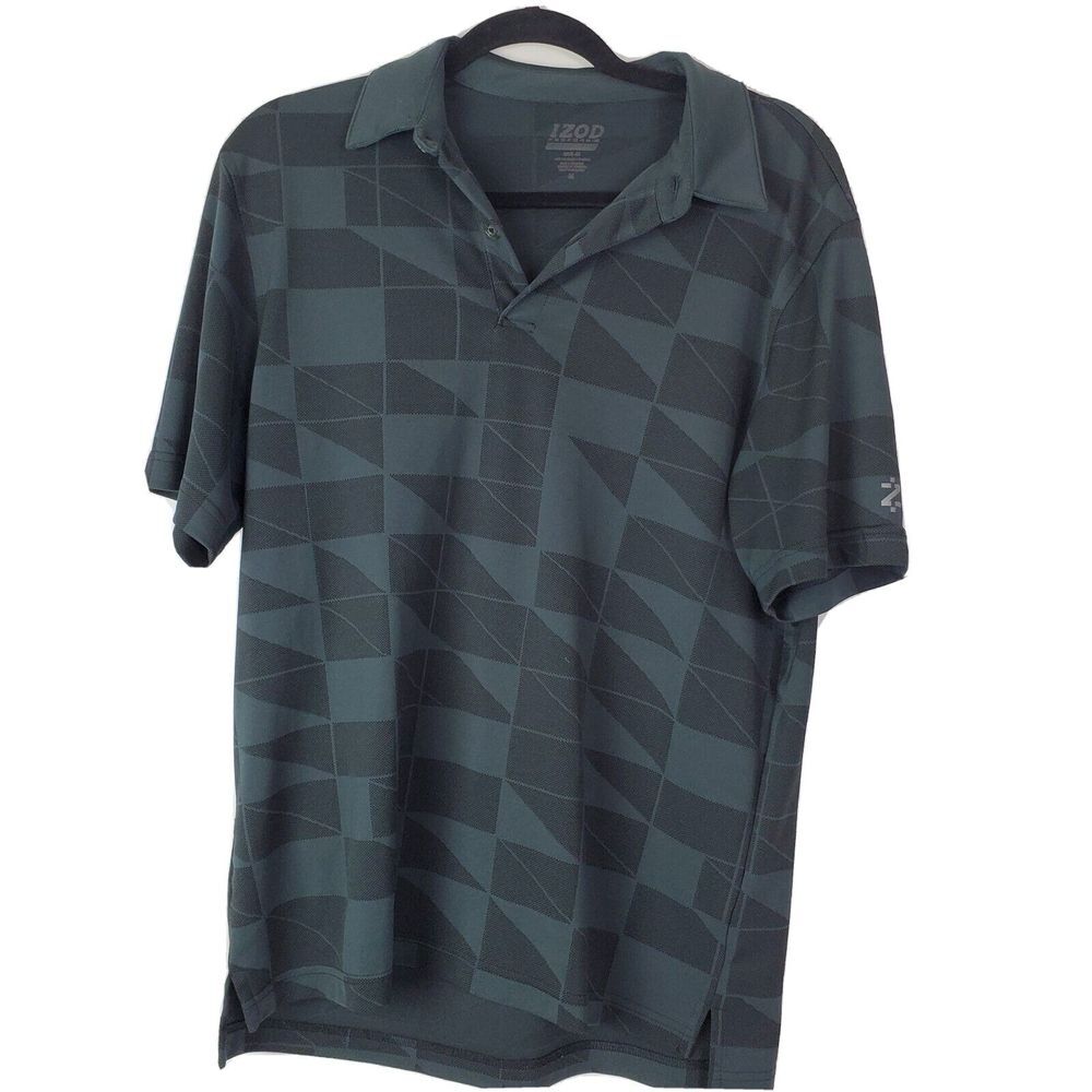 IZOD Men's Performance Golf Short Sleeve Stretch Polo Black Size Medium‎